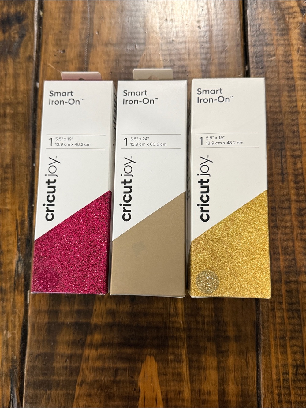 Cricut Joy Smart Iron-On Vinyl Trio - Pink, Champagne, Gold Glitter